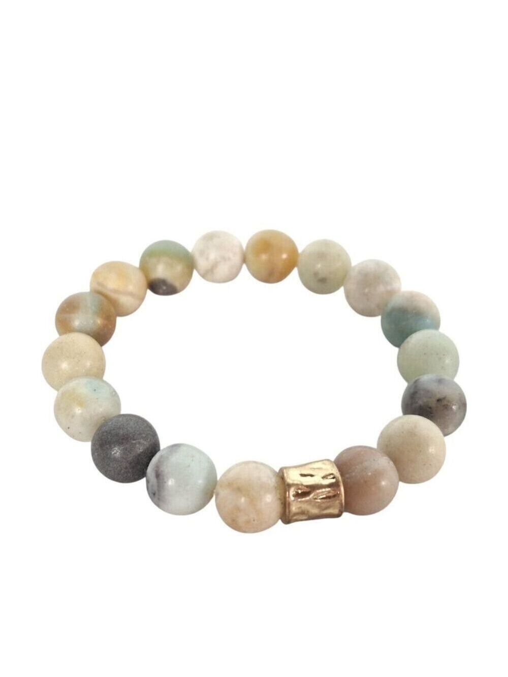 Amazonite Beaded Stretch Bracelet Costume Jewelry